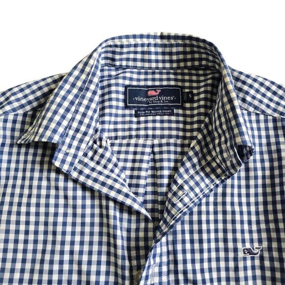 Vineyard Vines by Shep & Lan Whale Shirt Men's Small Plaid Slim Fit Button-Down - Picture 3 of 7